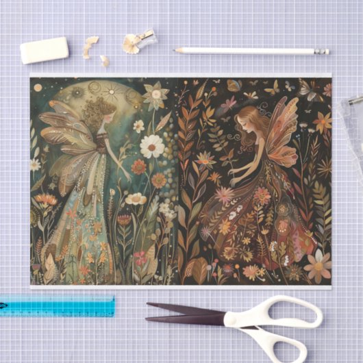 Fairies Spring/Fall Decoupage Tissue Seidenpapier (Handwerk)
