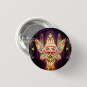 Fairies, stained glass, cathedrals, fantasy,Prayer Button (Vorne & Hinten)