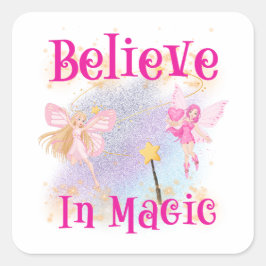 Fairies & Stardust-Aufkleber Quadratischer Aufkleber