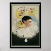 " Fairies tanzen um Pierrot" Art Deco Print Poster (Vorne)