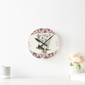 Fairies tanzen Vintage Blume    Runde Wanduhr (Zuhause)