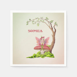 Fairies Theme Niedliche Geburtstag Pink Green Napk Serviette