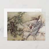 "Fairies Tiff with the Birds" von Arthur Rackham Postkarte (Vorne/Hinten)