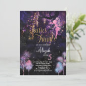 Fairies und Friends Einladung zum Geburtstag (Stehend Vorderseite)