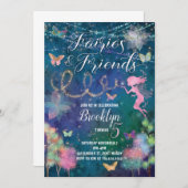 Fairies und Friends Einladung zum Geburtstag (Vorne/Hinten)