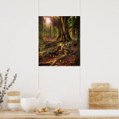 Fairies, Wiccan, Pagan, Sunlit Forest Poster (Küche)