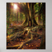 Fairies, Wiccan, Pagan, Sunlit Forest Poster (Vorne)