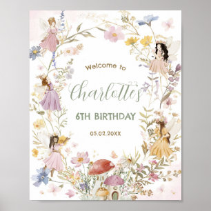 Fairies Wildblume Blume Geburtstag Willkommen Poster