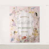 Fairies Wildblume Blume Meadow Geburtstag Willkomm Wandteppich (Vorderseite)