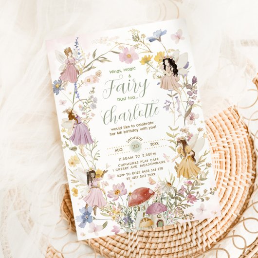 Fairies Wildblume Wiese Blume Geburtstag Einladung