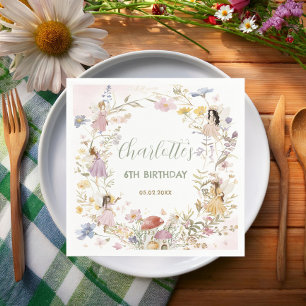 Fairies Wildblume Wiese Blume Geburtstag Serviette