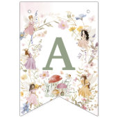 Fairies Wildblume Wiese Blume Geburtstagsgarland Wimpelkette (Zweite Fahne)