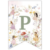 Fairies Wildblume Wiese Blume Geburtstagsgarland Wimpelkette (Dritte Fahne)