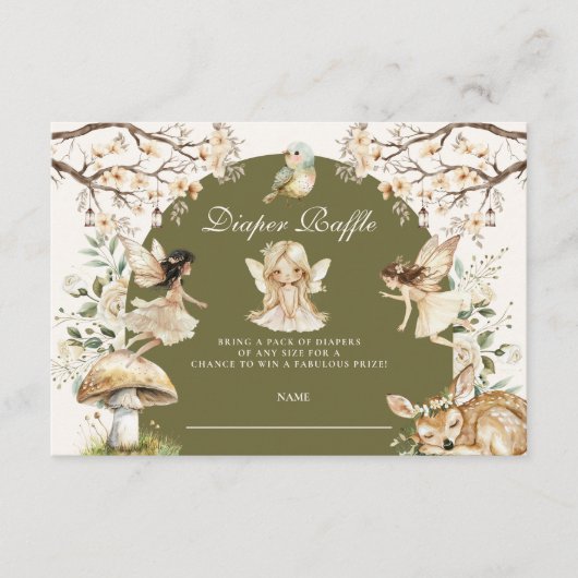 Fairies Wildblumen Blume Meadow Diapper Raffle Begleitkarte (Vorderseite)