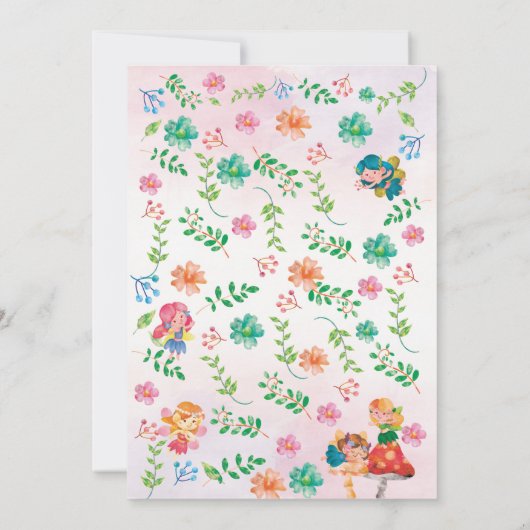 Fairies, zauberhafte Einladung zum Geburtstag (Rückseite)