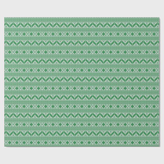 Fairisle Christmas Strick Pattern Geschenkpapier (Flach)