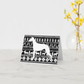 Fairisle Sighthouse Weihnachten Linocut Karte (Gelbe Blume)