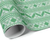 Fairisle-Weihnachtsstrickmuster Geschenkpapier (Rolleneckpunkt)