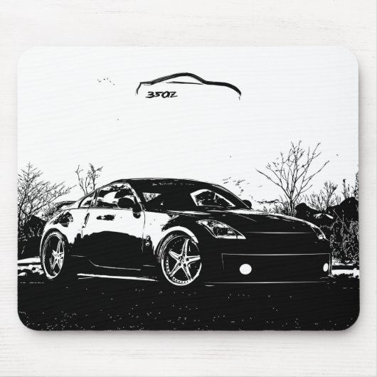 Fairlady 350Z mit schwarzem Bürsten-Anschlag Mousepad (Vorne)