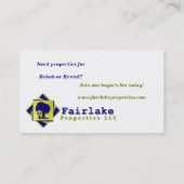 Fairlake Eigenschaften: Beruflich Visitenkarte (Rückseite)