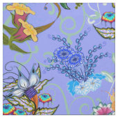 Fairlyland-Blume auf hellblauem Hintergrund Stoff (Muster)