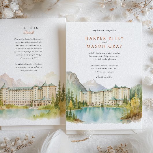 Fairmont Chateau Lake Louise Canada Wedding Einladung