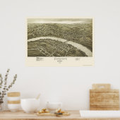 Fairmont, WV Panorama Karte - 1897 Poster (Küche)