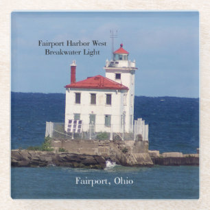 Fairport Harbour West Breakwater Light Glasscoaste Glasuntersetzer