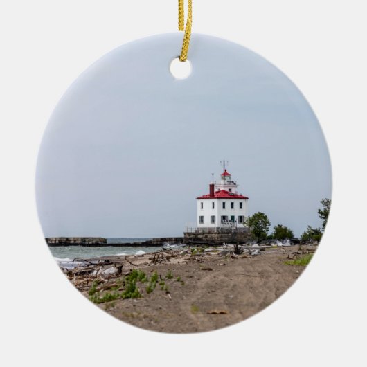 Fairport Harbour West Breakwater Lighthouse Keramik Ornament (Vorne)