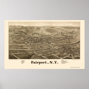 Fairport, NY panoramische Karte - 1885 Poster