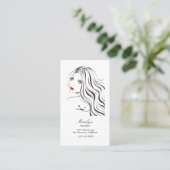 Fairstylist Silhouette Business Card Visitenkarte (Stehend Vorderseite)