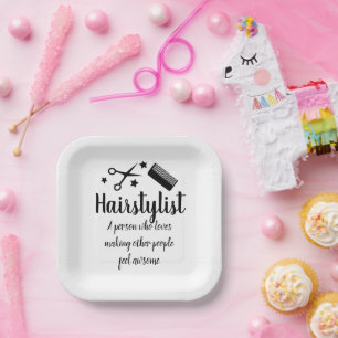 Fairstylist Zitat Funny Friseur Stars Party Pappteller