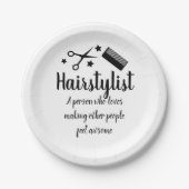 Fairstylist Zitat Funny Friseur Stars Party Pappteller (Vorderseite)