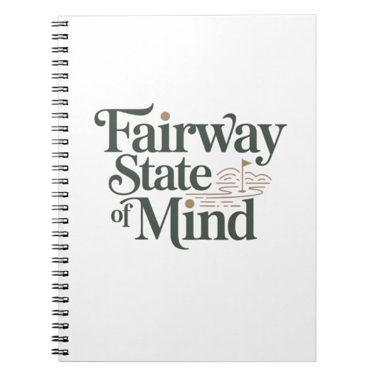 Fairway State Of Mind Minimaler Retro-Golf-Lebenss Notizblock (Vorderseite)