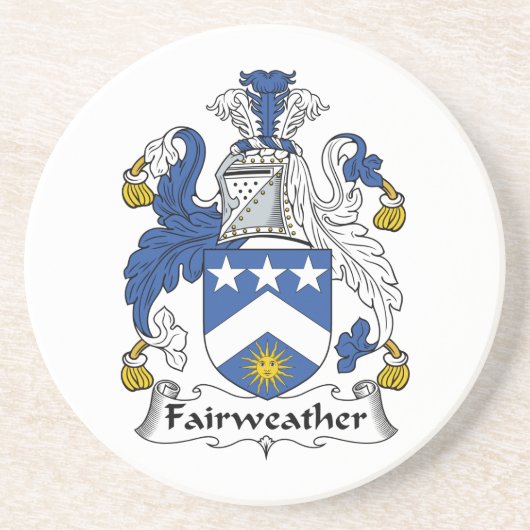 Fairweather Familienwappen Sandstein Untersetzer (Vorne)