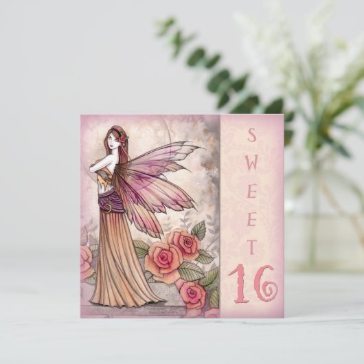 Fairy 16 . Geburtstag Party Einladungen (Stehend Vorderseite)