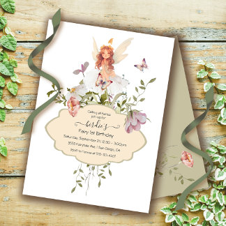 Fairy 1. Geburtstag Echanted Wildblume Party Einladung