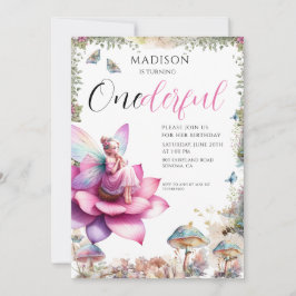 Fairy 1. Geburtstag Lotus Blume Verzauberter Feuer Einladung