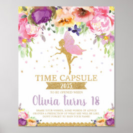 Fairy 1. Geburtstag Time Capsule Game Activity Poster