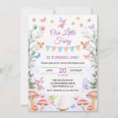 Fairy 1. Geburtstagsmädchen Bezauberndes Party Einladung (Vorderseite)