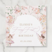 Fairy 1. Pink Floral Girls Geburtstag Geschenkanhänger (Rückseite)