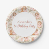 Fairy 1st Birthday Enchanted Garden Pappteller (Vorderseite)