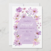 Fairy 1st Birthday Fairy Purple Girls Party Einladung (Vorderseite)