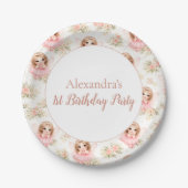 Fairy 1st Birthday Girl Pappteller (Vorderseite)