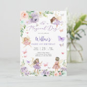 Fairy 1st Birthday Invitation Einladung (Stehend Vorderseite)