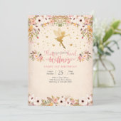 Fairy 1st Birthday Invitation Einladung (Stehend Vorderseite)