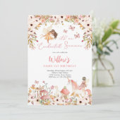 Fairy 1st Birthday Invitation Einladung (Stehend Vorderseite)