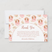 Fairy 1st Birthday Pink Garden Dankeskarte (Vorderseite)