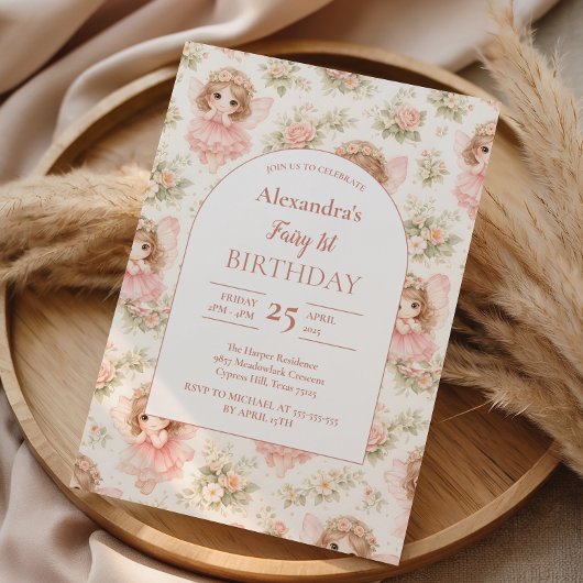 Fairy 1st Birthday Storybook Einladung