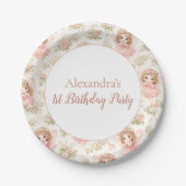 Fairy 1st Birthday Storybook Pappteller (Vorderseite)